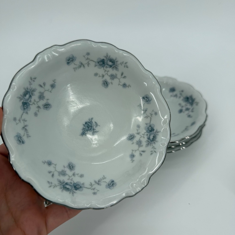Johann Haviland Blue Garland Fruit Bowls Set of 4 Bavaria Germany 5 Inch